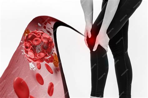 Enfermedad de los coágulos de sangre en las piernas. | Foto Premium