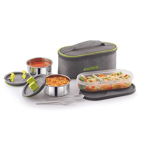 Buy Magnus Air Tight Stainless Steel Lunch Box Set and 1 Roti/Bread ...