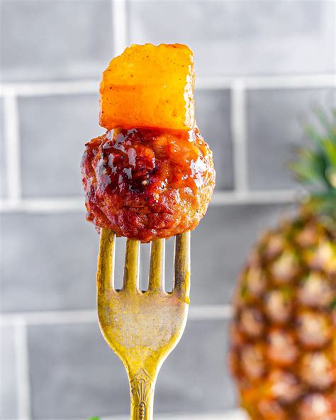 Crockpot Pineapple Barbecue Meatballs - Life She Has