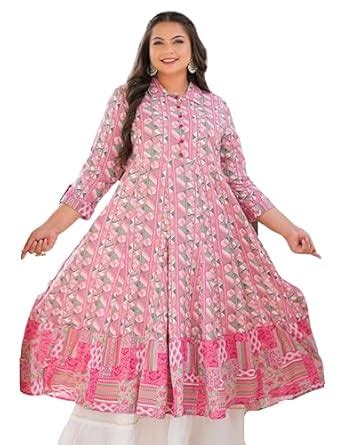 Yash Gallery Rayon Women's Geomatrical Printed Regular Fit Anarkali ...