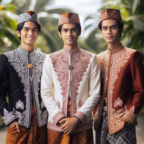Men in traditional clothes typical of minang Indonesia | Premium AI ...