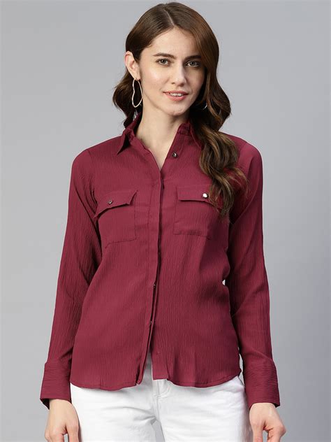 Buy JAINISH Solid Shirt Style Top - Tops for Women 22034840 | Myntra
