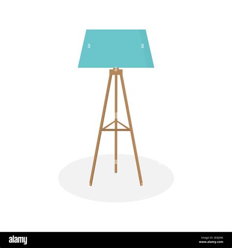 Green floor lamp on three wooden legs. A lamp for a bedroom, living ...