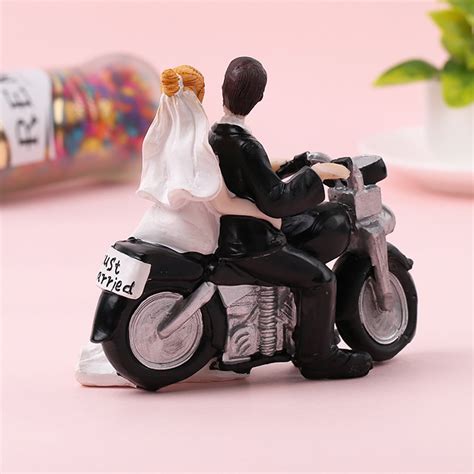 Buy Windfall Wedding Cake Toppers - Bride Groom on Motorcycle Cake ...