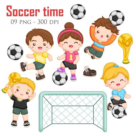 Kids Playing Football Clipart