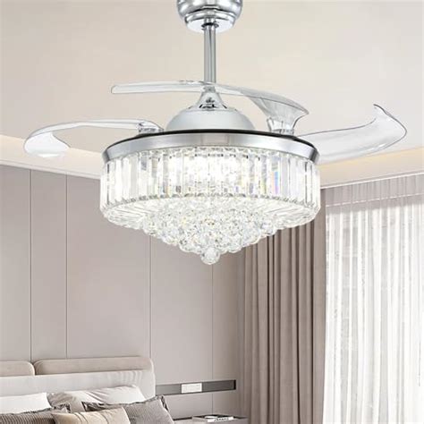 Buy NOXARTE48 Inch Crystal Chandelier Ceiling Fan with Light Fandelier ...