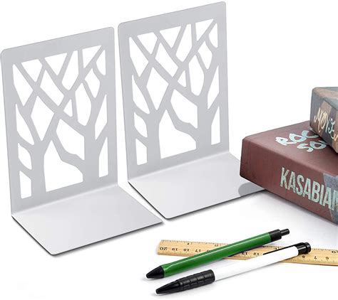 Buy 2 Pairs Book Ends, MSDADA Desk Bookends Heavy Duty, Book Ends ...