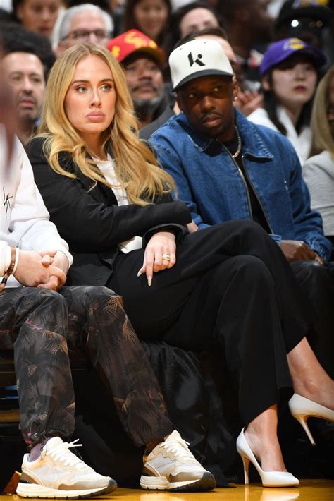 Adele and Rich Paul at LA Lakers Playoffs 04-27-2024