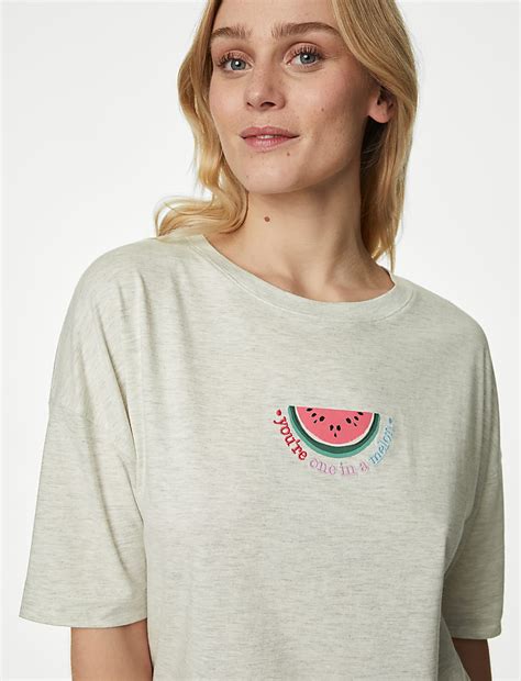 Buy Cotton Rich Watermelon Print Pyjama Set at Marks & Spencer