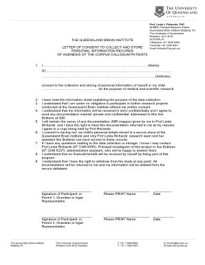 Fillable Online corpuscallosum org Data Consent forms and questionnaire ...