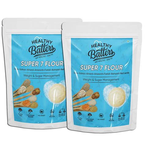 Healthy Batters Super 7 Roti Flour No Wheat Gluten Free (Pack of 2_ 500 ...