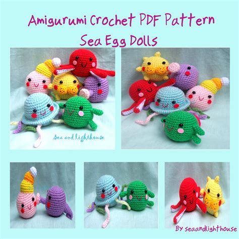 Little Sea Eggy Amigurumi crochet pattern eBook : seaandlighthouse (K ...