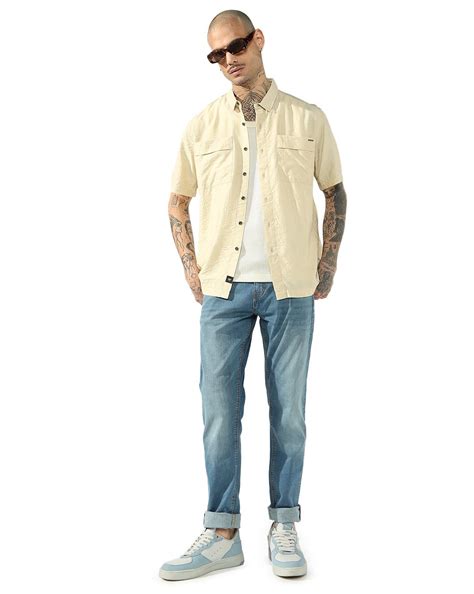 Men's Short Sleeve Dual Patch Pockets Shirt