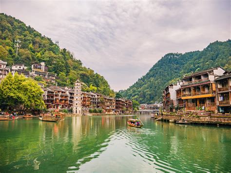 Scenery view of fenghuang old town .phoenix ancient town or Fenghuang ...