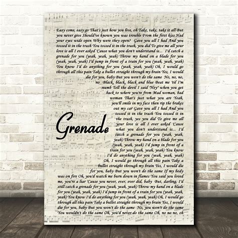 Bruno Mars Grenade Lyrics