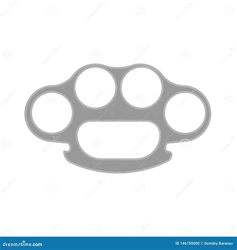 Brass Knuckle Vector Danger Attack Weapon Icon. Criminal Metal Battle ...