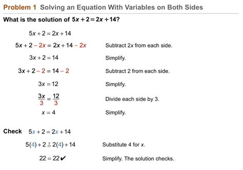 Algebra 1 2-4 Guided Practice: Solving Equations with Variables on Both ...