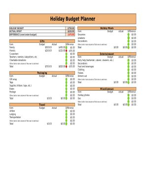 2 Holiday Budget Planner Forms | pdfFiller