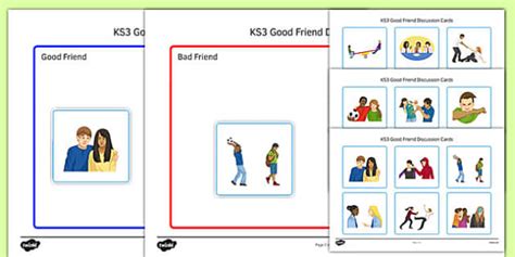 KS3 Good Friend Discussion and Sorting Cards