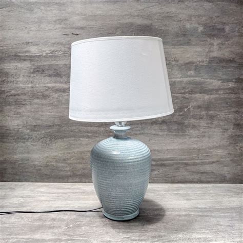 Celadon Blue Pottery Ceramic Table Lamp - Home Artisan