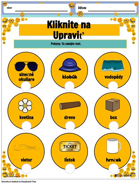 Pracovný list Stavy hmoty s Emojis Storyboard par sk-examples