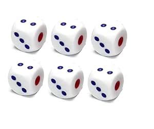 13MM Size White DICE OR DIE SIX Sided for Playing Board Games Ludo and ...