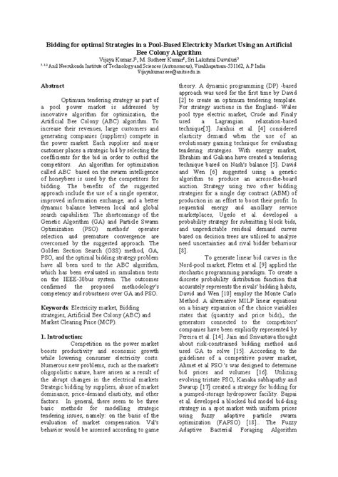 Bidding for optimal Strategies in a Pool - Sudheer Kumar 2 , Sri ...