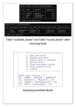 Image result for +Cpmputer Sceince Project Class 12 SQL Python