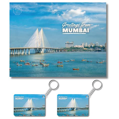 Mumbai Sealink Postcards (Pack of 5) & Souvenir Keychains (Set of 2 ...