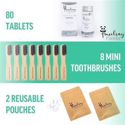Buy Traveling Panda Mini Travel Bamboo Toothbrush Kit with 8 Soft ...