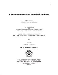 Riemann problems for hyperbolic systems - ethesis