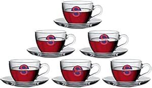Buy Somil Stylish Transparent Glass Tea/Coffee Serving Cup Plate, Glass ...