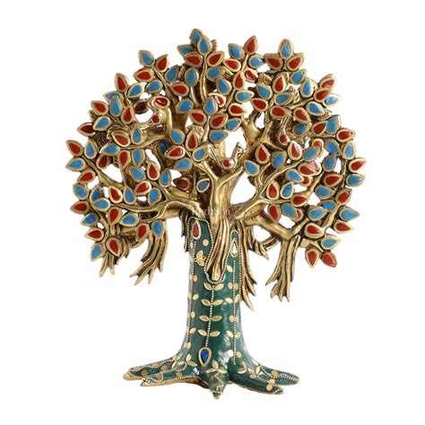 Buy Pure Brass Handcrafted Kalpavriksha Tree - Table Standing - 11 ...