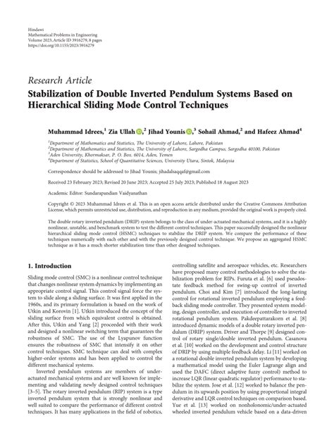 Image result for Sliding Mode Control Inverted Pendulum