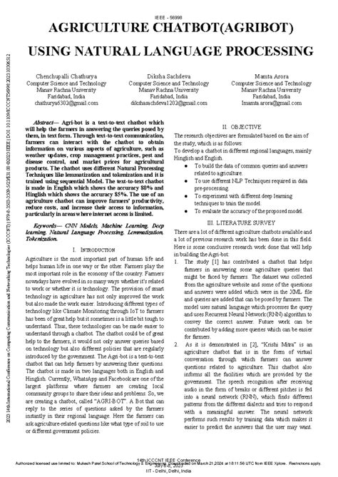 Agriculture Chatbot Agribotusing Natural Language Processing ...