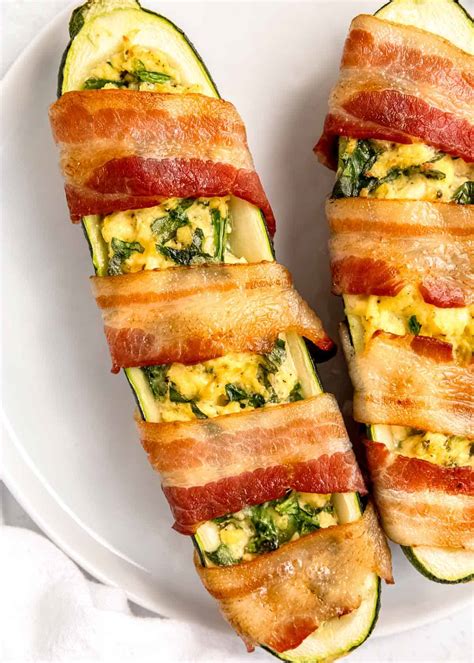 Bacon Wrapped Zucchini Boats - The Best Keto Recipes