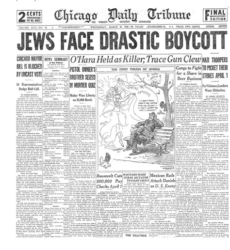 Holocaust Newspaper Headlines