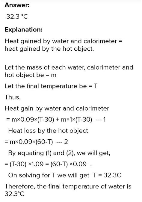 Solved Examples 1. Suppose the masses of the calorimeter, the water in ...