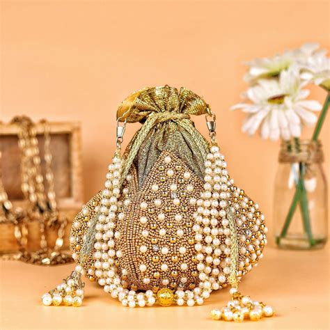 Diya Embroidered Mini Lotus Potli – SUGARCRUSH