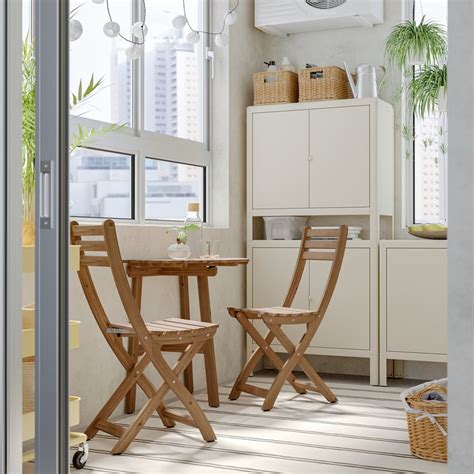 ASKHOLMEN table f wall+2 fold chairs, outdoor - IKEA