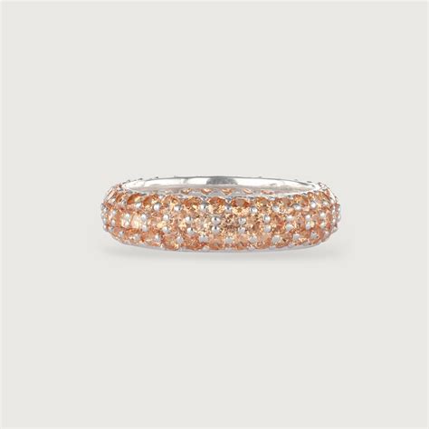 Champagne Elegance Silver Finger Ring