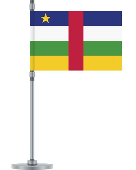 Central African Republic Flag, Star Emblem, Multicolor Stripes, African ...