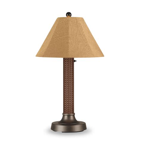 Bahama Weave Portable Weatherproof Table Lamp | Outdoor Electric Wicker ...