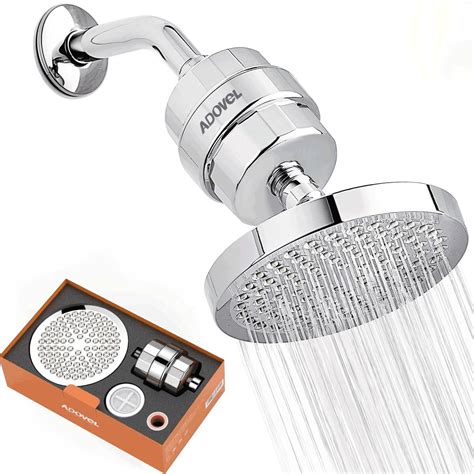 ADOVEL High Output Shower Head and Hard Water Filter, 15 Stage Shower ...