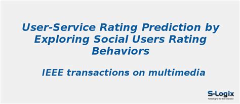 User-Service Rating Prediction - Python Projects | S-Logix