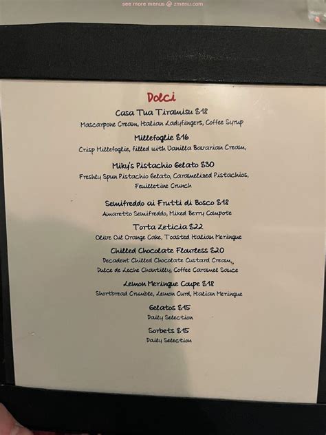 Online Menu of Casa Tua New York Restaurant, New York, New York, 10021 ...