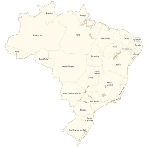 Blank Map of Brazil States | Free Download — Ultimaps