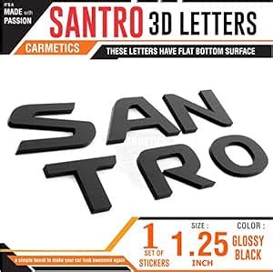 Carmetics Santro 3D Letters santro 3D Stickers Satro 2018 3D Letters 3D ...
