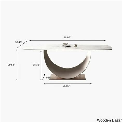 Modern Luxe Crescent Moon White Dining Table for 6 with Sintered Stone