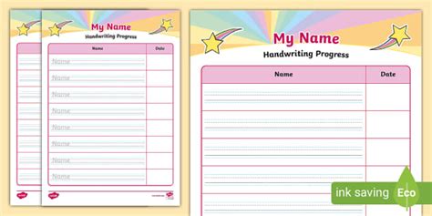 Name Handwriting Progress Log